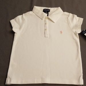 Girls Ralph Lauren White Polo Shirt Size 6x New